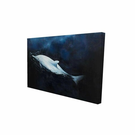 FONDO 20 x 30 in. Swimming Dolphin-Print on Canvas FO2791233